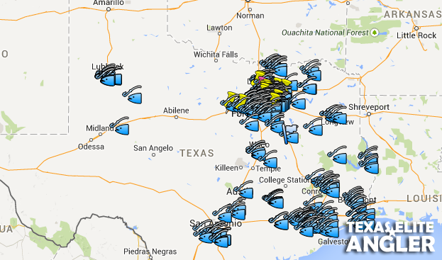 Texas Bank Fishing Map
